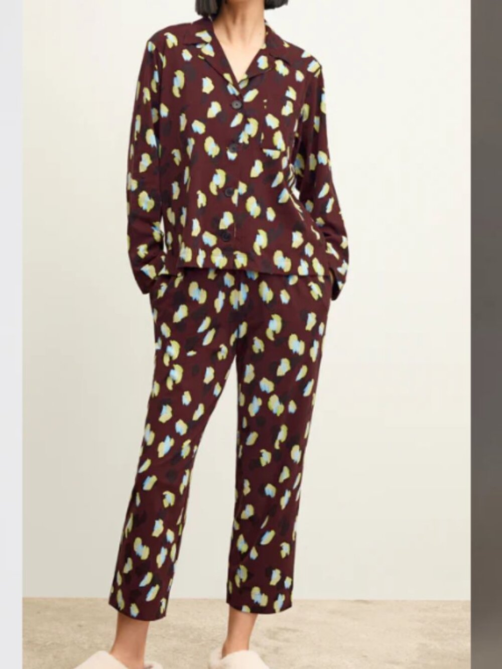 MM LaFleur The Signature Pajama Pant Set Brushed Cotton Bengal Print L